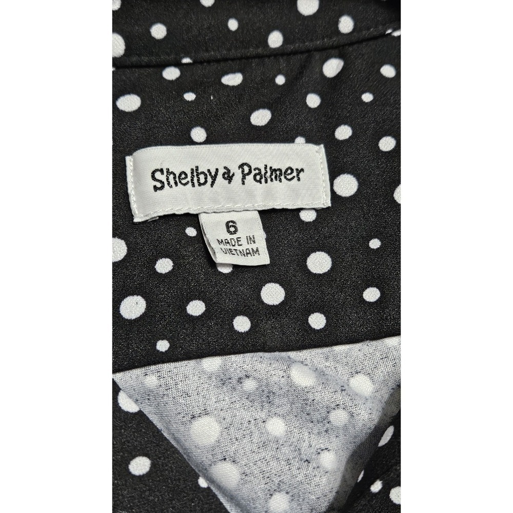 Shelby & Palmer Button Front Short Sleeve Polka-dot Belted Dress Size 6 - Picture 10 of 11
